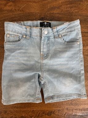 7 For All Mankind Light Blue Denim Kids Shorts